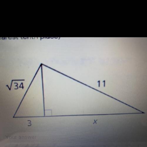 Find the value of x based on the image below: *(round your answer to the
nearest tenth place)