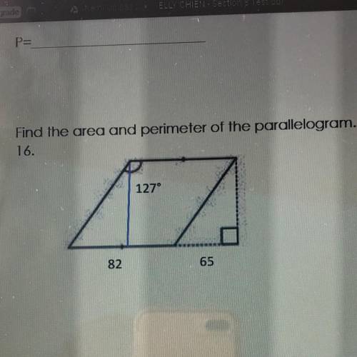 Find the area and perimeter of the parallelogram.