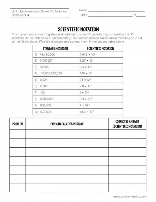 What is the correct scientific notation for number 1? What is the correct scientific notation for n