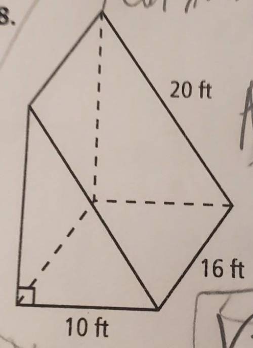 Find the volume of the triangular prism.​