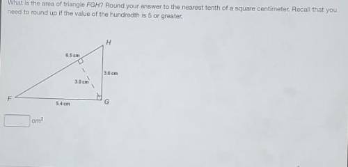 What is the area of triangle FGH? I am having a very hard time with this and need someone to please