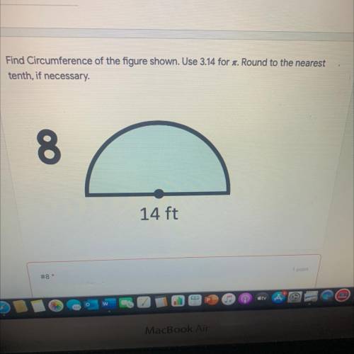 Please Help. Find the circumference of the figure shown. Use 3.14 for the pi. round to the nearest