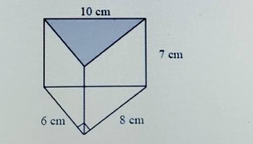 Find the surface area of the triangular prism.​