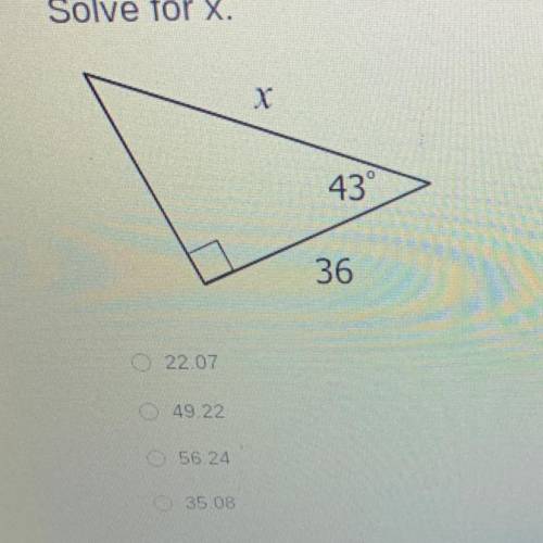 Directions: Solve for x. Round to the nearest tenth.