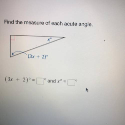 Find the measure of each acute angle