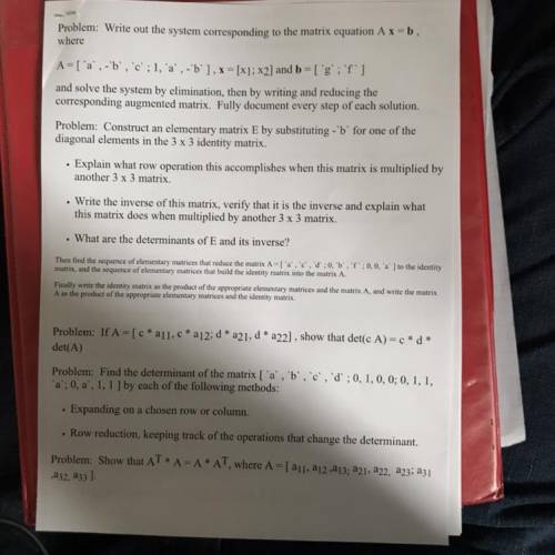 Linear algebra can I get some help with my homework?