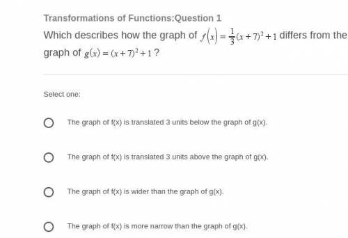 Which describes how the graph of...