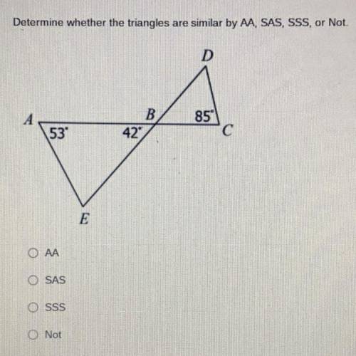 Are the triangles similar? AA, SAS, SSS, or not ?