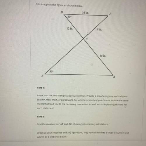 13 points 10th grade geometry

given the information write a proof
Silly answers will be flagged