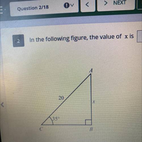 In the following figure the value of x is