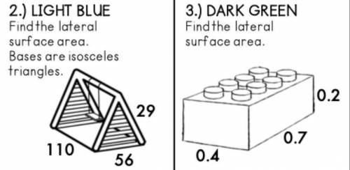 Pls pls help! super desperate. find the lateral surface areas of the shapes shown in the photo