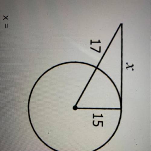 Find the value of x. Assume the segments that appear to be tangent are tangent. Round your answer t