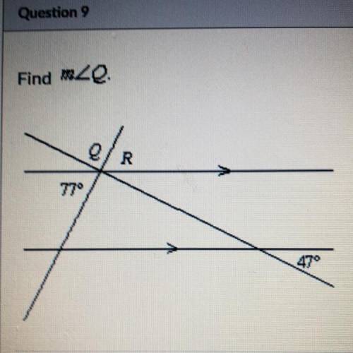 Question 9 Find m< Q