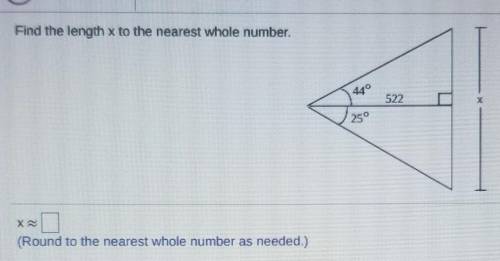 Find the length x to the nearest whole number​