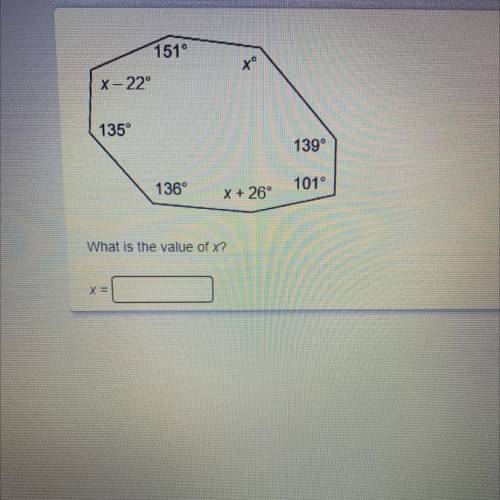 PLEASE BRAINLIESTSSS
What is the value of x?
X=