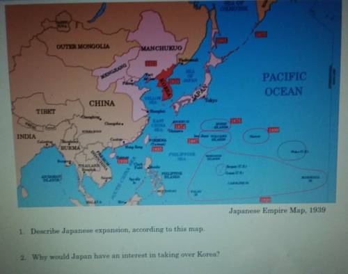 Describe the Japanese expansion according to this map.

why would Japan have an interest in taking