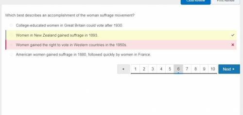 Which best describes an accomplishment of the woman suffrage movement?

A. College-educated women