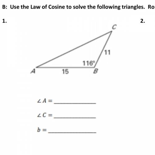 Law of cosine
Please help!