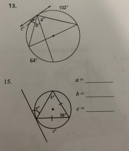 Please help me find the answers for 13 and 15. Thank you.