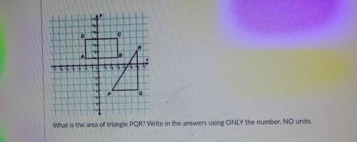 What is the area of triangle pqr? right in the answers using only the number no units ​