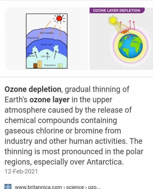 What is meant by ozone depletion​