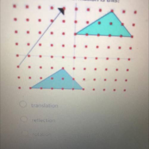 Question 1 (1 point)

The transformation shown here maps each point on the preimage up 5 and right