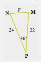 Use the law of cosines to solve the triangle. (a) What is the length of NM? (b) What is the measure