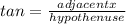 tan = \frac{adjacentx}{hypothenuse}
