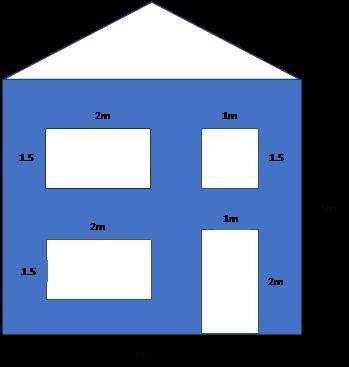 Wendy is going to paint the front wall of the house only, (see image attached). Find the area that