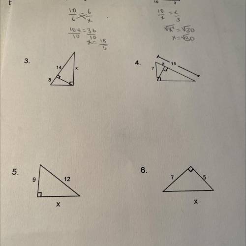 How do i solve for x for numbers 3-6?