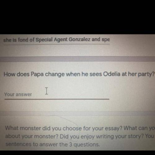 How does papa change when he sees odelia at her party