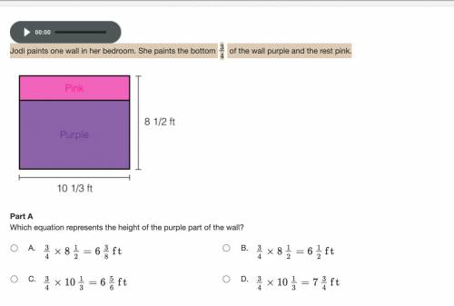 Part A
Which equation represents the height of the purple part of the wall?