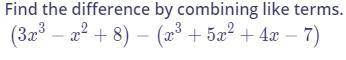 Find the difference by combining like terms