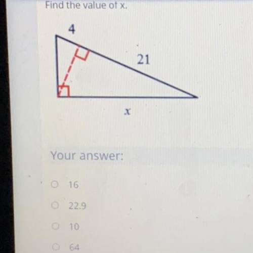 Find the value of x.
Which one is it need help ASAP !