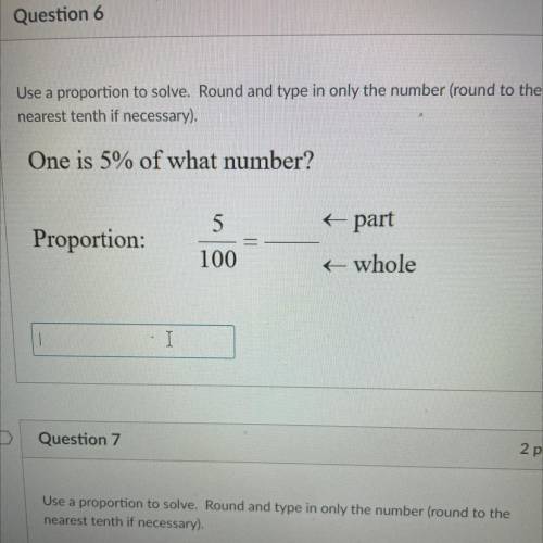 One is 5% of what number? Plz help best answer gets a thing