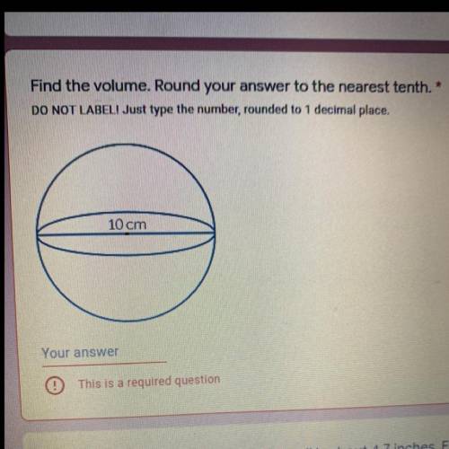 Find the volume. round your answer to the nearest tenth