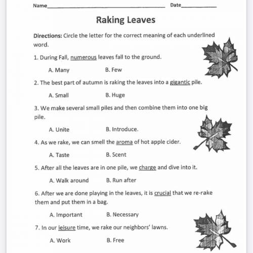Try This raking leaves activity out and I’ll give you brainliest