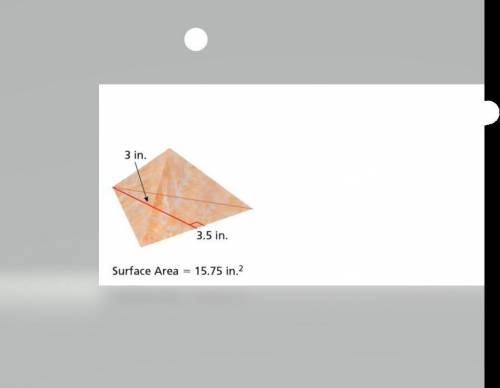 Simple/ Will mark brainliest

A salt lamp is shaped like a triangular pyramid. Find the surface ar