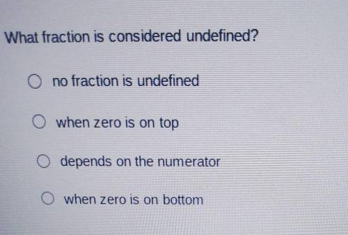 What fraction is considered undefined?​