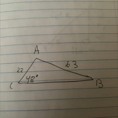 Find the measure of angle B using the law of sines