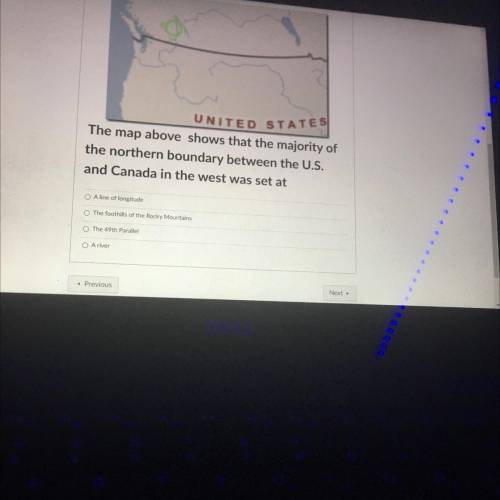 The map above shows that the minority of the northern boundary between the US and Canada in the wes