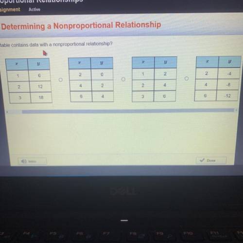 Please help will give brainliest

Which table contains data with a nonproportional relationship?