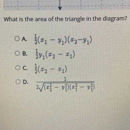 Select the correct answer
What is the area of the triangle in the diagram?