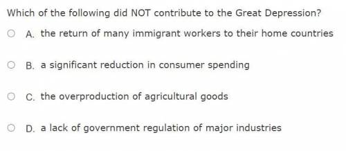 Which of the following did not contribute to the great depression