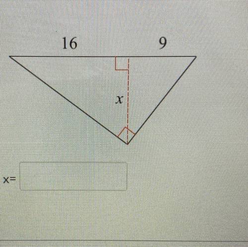 What is the value of x, use the picture given above
