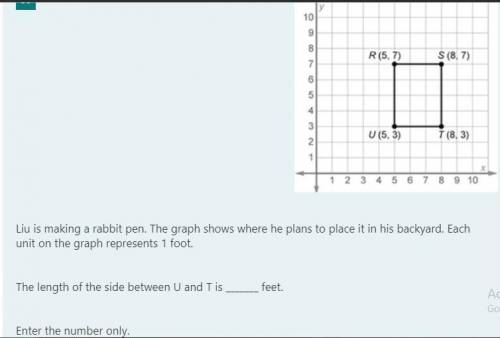 If you wanna be Dora then please help me!

Liu is making a rabbit pen. The graph shows where he pl
