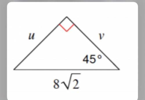 Need help ASAP!!
Solve for u WITHOUT trigonometry! Just type the answer or it will be wrong