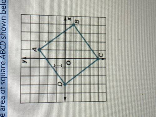 Find the area of square ABCD shown below