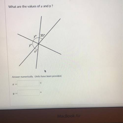 Please help!! 
What are the values of x and y