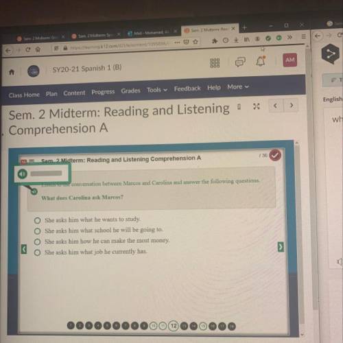 Semester 2 Midterm: Reading And Listening ComprehensionPlease help ASAP will brainliest Please on